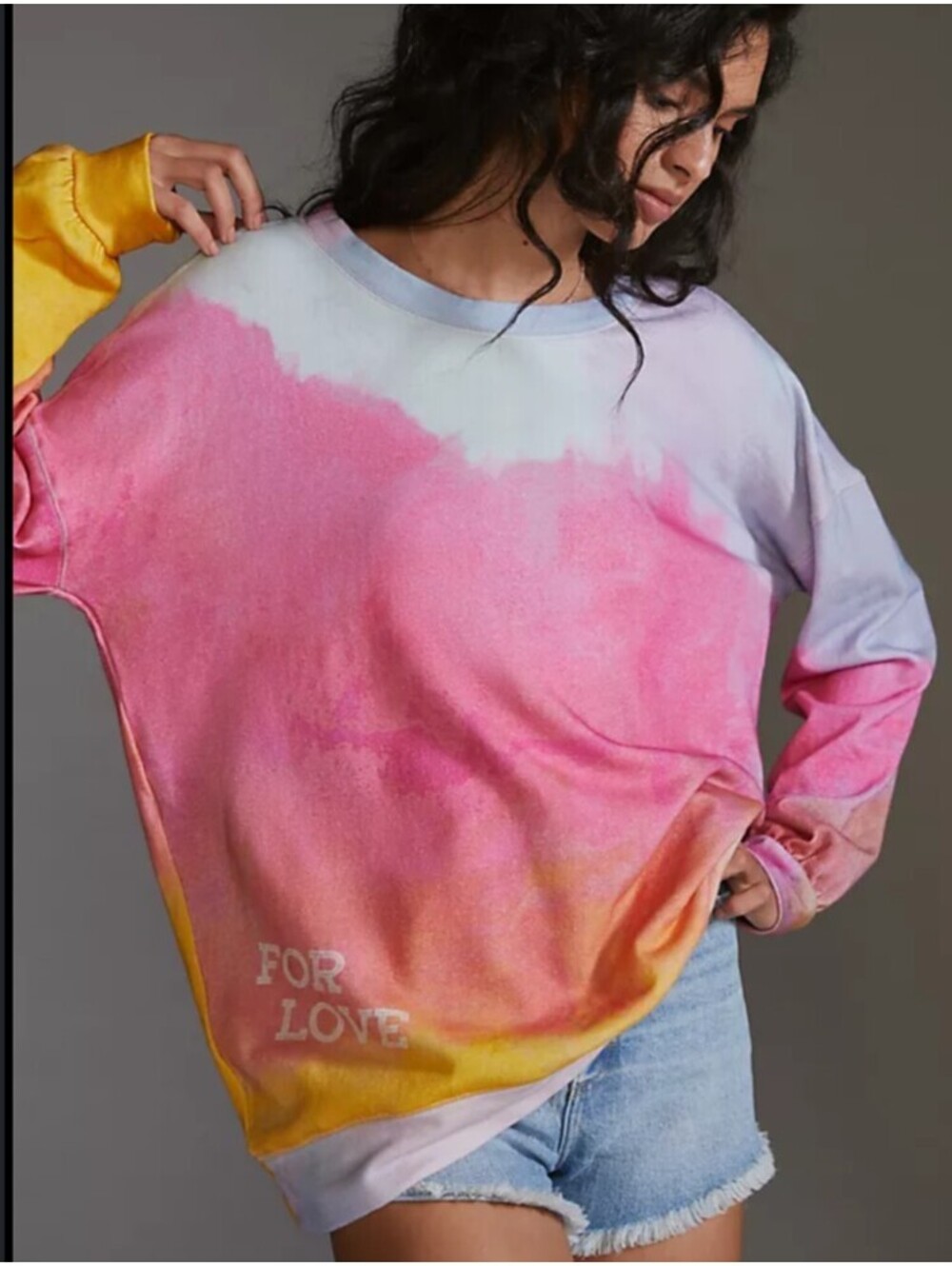 ANTHROPOLOGIE Daily Practice tie dye crewneck sz XS